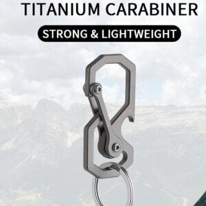 TITANIUM KEYCHAIN MULTIFUNCTIONAL CARABINER CLIP KEY -HEAVY DUTY W/BOTTLE OPENER